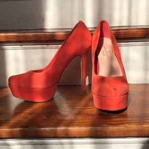 Jessica Simpson Orange Platform Heels